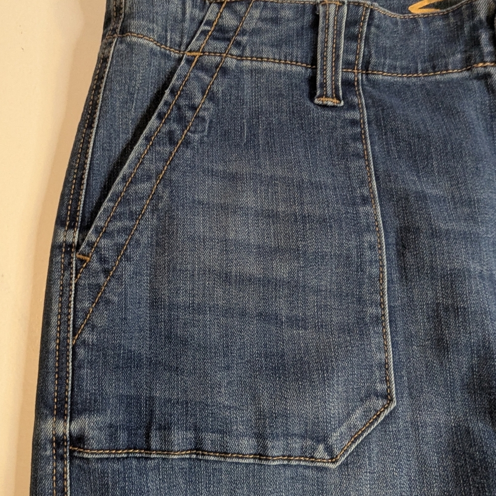 Seven7 Ulitity Denim Blue Mini Women's Skirt With Pockets, Size 14 - Picture 2 of 10